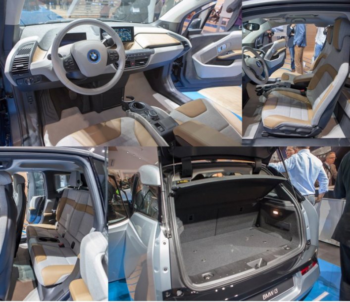 На заднем сидении BMW i3 есть жизнь. Немножечко места над головой и в коленях.