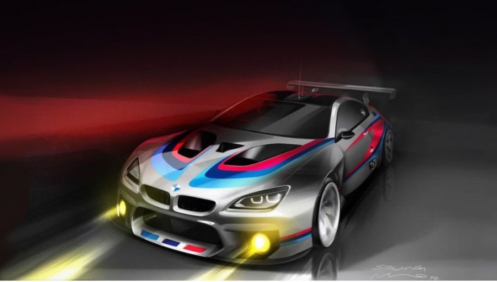 Пока есть только скетчи M6 GT3, машину живьём покажут не раньше лета следующего года.