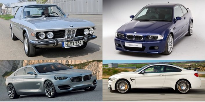 Такие разные BMW CS: 3.0 CS 1971 года и M3 CS Coupe 2005-го, а также Concept CS (2007) и M4 CS…