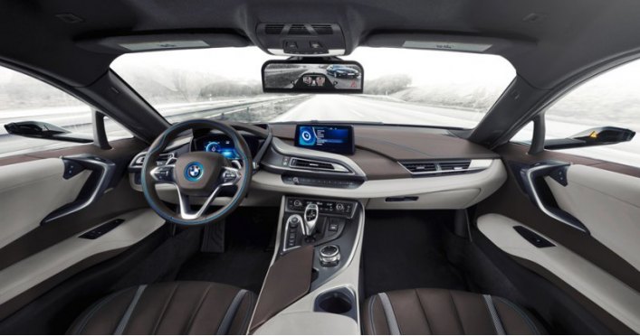 На фото — «интерьер будущего» с системой распознавания жестов AirTouch, показанный BMW в январе…