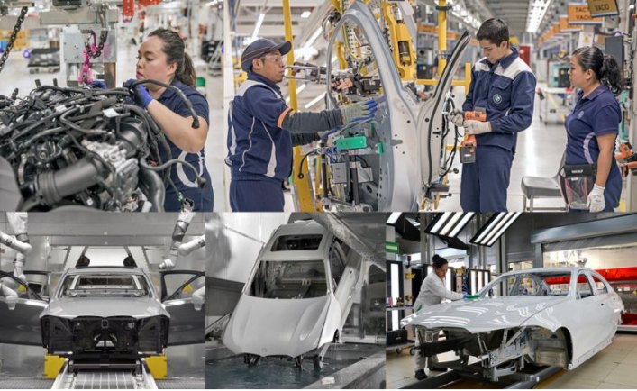Производство налажено по новейшим стандартам Industry 4.0. Роботы и люди трудятся бок о бок, экраны…