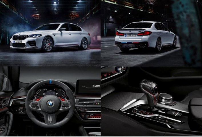 Из всего семейства только для BMW M5 доступны углеволоконная накладка на двигатель и селектор…