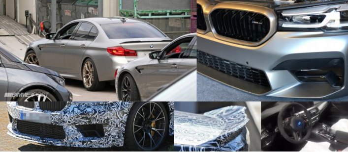 Ранний прототип M5 CS попадался на глаза фотошпионам в прошлом году (верхний левый кадр), однако…