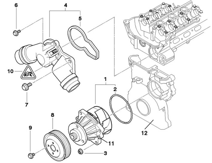 Работы на системе охлаждения (Ремонт двигателей М50)