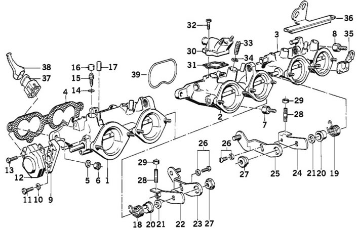 Регулировка положения дроссельных заслонок (Ремонт двигателей S38)