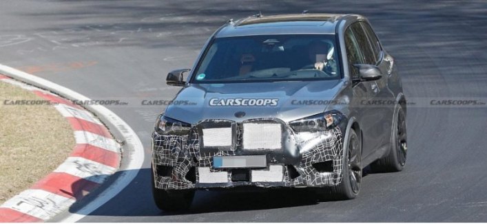 Обновлённый BMW X5 M 2023 проходит испытания на трассе Нюрбургринг