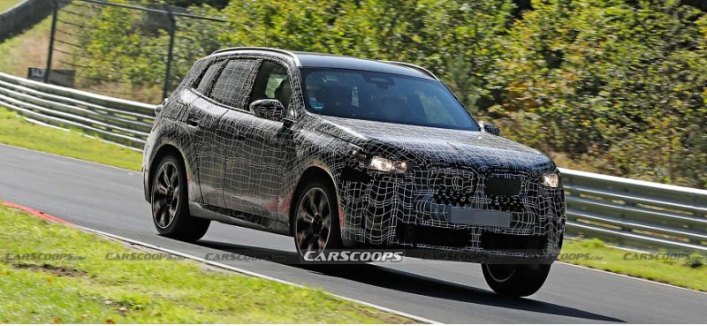 Прототип нового «заряженного» кроссовера BMW X3M 2024 года запечатлели на трассе Нюрбургринг