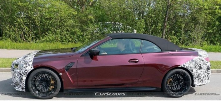 Компания BMW тестирует BMW M4 Convertible 2025 года с новыми функциями от родственного M4 CSL