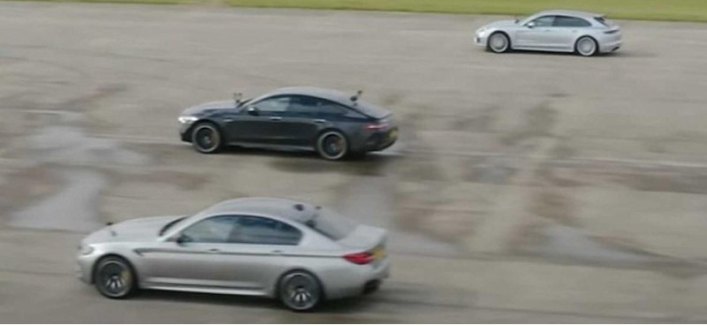 Посмотрите, как AMG GT 63 S соревнуется с BMW M5 и Porsche Panamera в дрэг-рейсинге