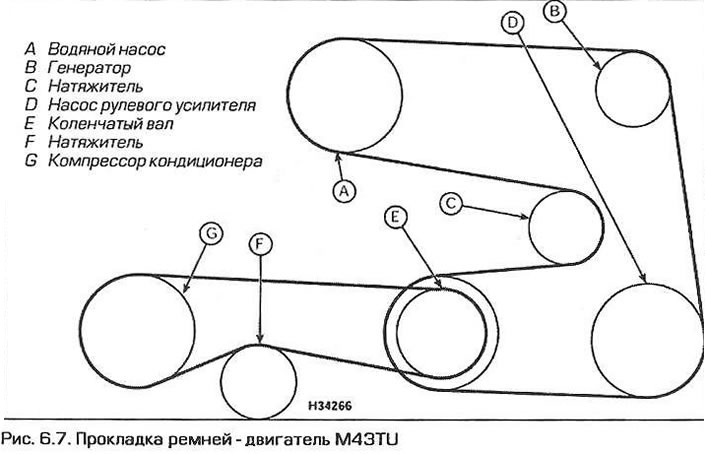 Схема ремня генератора 1nz