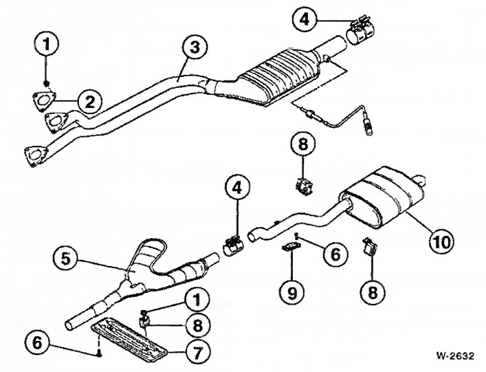 Бмв 3 е90 как заменить прокладку глушителя Repair of the exhaust gas system of cars BMW 5 Series E39 (1995-2003)