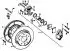 Rear disc brake components on 525 and 528 models