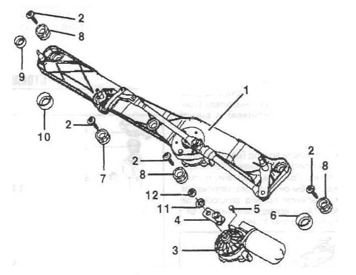 Motor ștergător de parbriz și tije