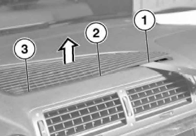 6. Introduceți unealta nr. 00 9 300 între deflectorul superior (1) și cadru (2).