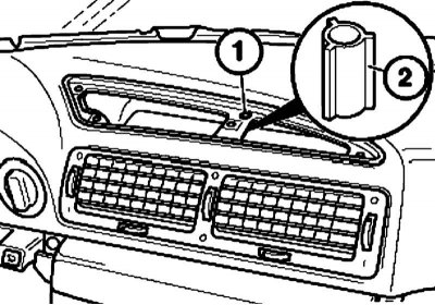 8. Scoateți șuruburile. Agățați și scoateți cadrul duzei de ventilație, deconectați conectorul K/L…