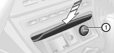 Press on the edge of the open lid. The ashtray will lift up and can be removed.