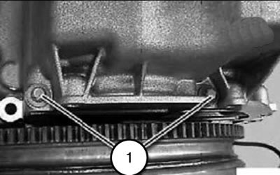 9. Вывернуть винты (1).