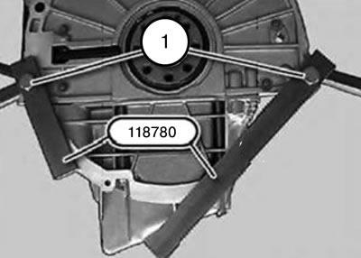 Примечание. Приспособление 118780 необходимо снять, если коробка передач снята.