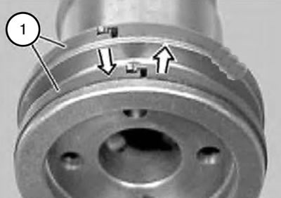 Note: Rectangular rings (1) snap into place at the joint.
