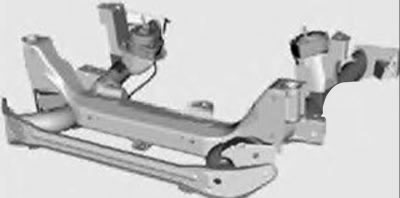10. Lower the front suspension crossmember onto a suitable support.