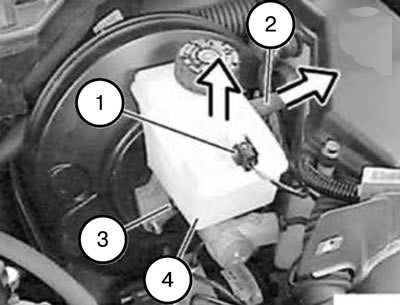 3. Deblocați și deconectați conectorul (1).
