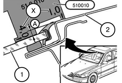 Notă: Parbrizul (1) trebuie să fie încastrat în raport cu ornamentele exterioare ale plafonului…