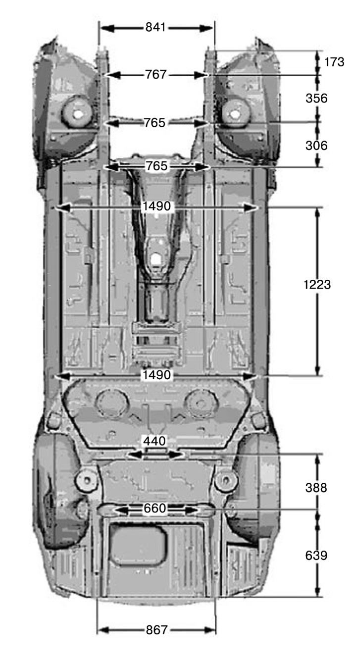 Control dimensions of the body (BMW X3 E83 2003-2010: Body: Exterior)