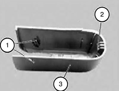 Note: When installing, the fasteners (1) and (2) of the cover (3) must not be damaged.