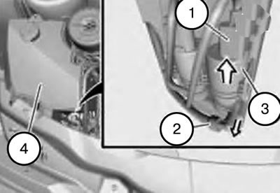 1. Unlock and disconnect the connector (1).