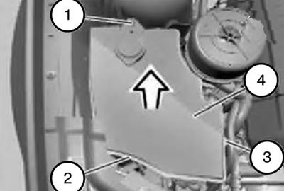 1. Remove the windshield washer pump (unlock and disconnect the connector).