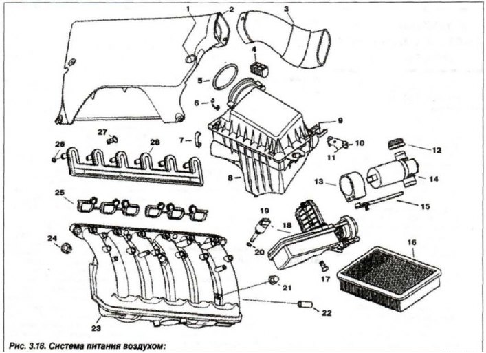 1 - rubber bushing; 2 - air intake; 3 - casing; 4 - shock absorber; 5 - ring (91x6); 6 - bracket…