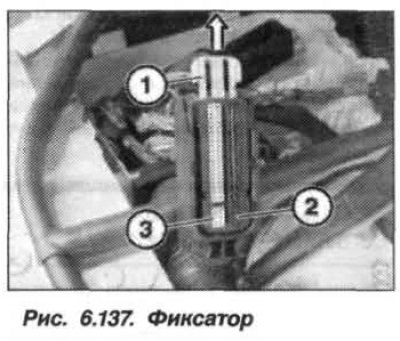 Scoateți elementul de reținere (1, fig. 6.137). Deconectați și scoateți cablajul de cabluri negru…