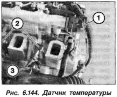 Locul de instalare a senzorului de temperatură este situat sub galeria de admisie (3, fig. 6.144).…