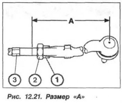 Pe vechea tijă de direcție, determinați dimensiunea «A» (vezi fig. 12.21) și așezați-o pe noua…