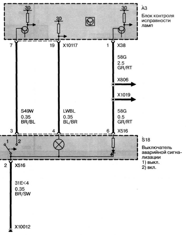 Hazard Switch Wiring Diagram (BMW X5 E53 1999-2006: Electrical